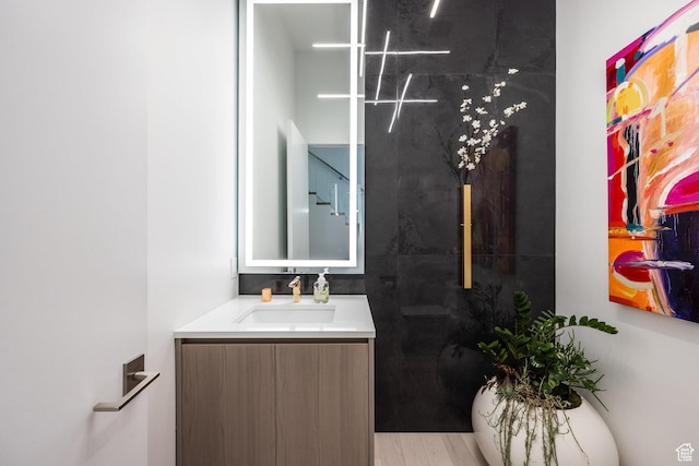 405 N Virginia St, Salt Lake City, UT 84103 - bathroom featuring vanity and wood finished floors