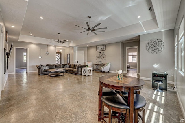 3243 S 4900 W, Hurricane, UT 84737 - dining room with baseboards, a tray ceiling, and plenty of natural light