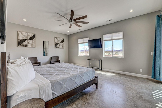 3243 S 4900 W, Hurricane, UT 84737 - bedroom with baseboards, concrete floors, visible vents, and recessed lighting