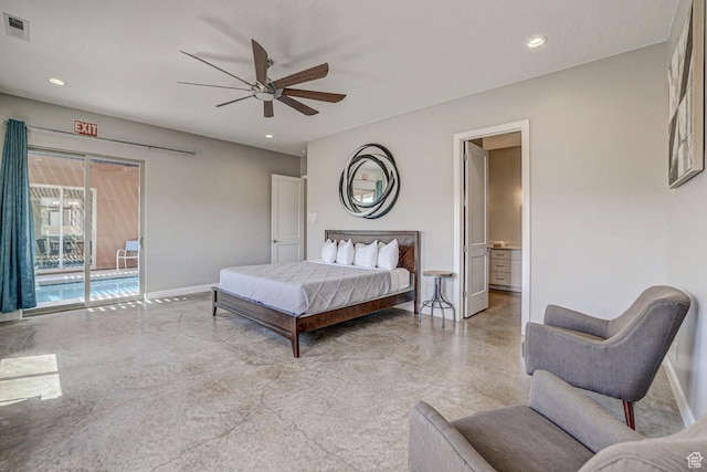3243 S 4900 W, Hurricane, UT 84737 - bedroom featuring access to exterior, visible vents, baseboards, and recessed lighting