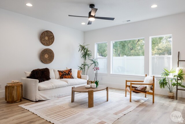 608 E Simpson Ave S, Salt Lake City, UT 84106 - living area featuring recessed lighting, plenty of natural light, and light wood-style flooring