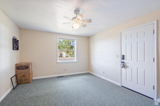 331 W 200 N, Delta, UT 84624 - carpeted spare room featuring baseboards, a ceiling fan, visible vents, and a textured ceiling
