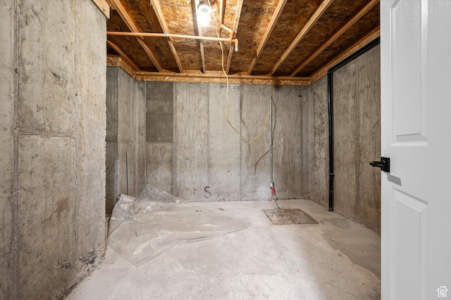 view of unfinished below grade area