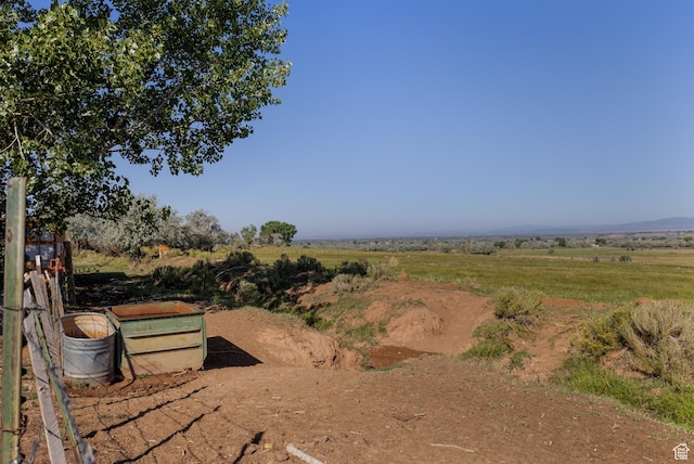 view of yard with a rural view