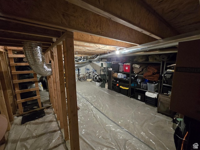 view of unfinished below grade area