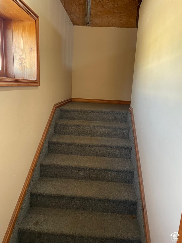 stairs with baseboards