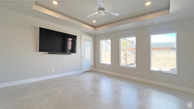 5178 W 2150 S, Hurricane, UT 84737 - empty room with a tray ceiling, recessed lighting, a ceiling fan, and baseboards