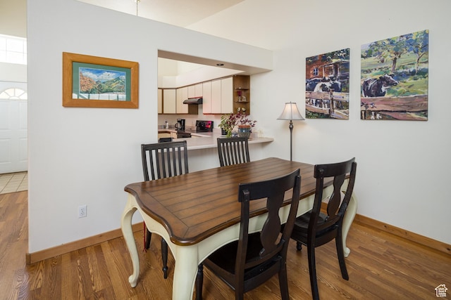 592 W Hale Ave, Moab, UT 84532 - dining area featuring baseboards and wood finished floors