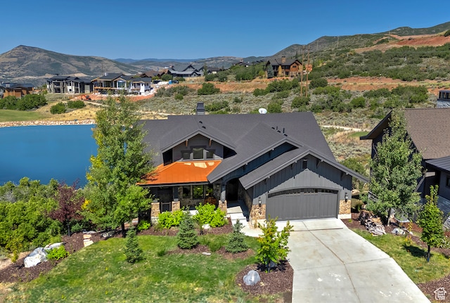 1375 E Lasso Trl, Hideout, UT 84036 - view of front of property featuring a garage and a mountain view