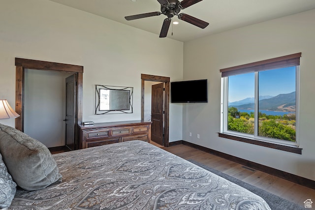 1375 E Lasso Trl, Hideout, UT 84036 - unfurnished bedroom featuring dark hardwood / wood-style flooring and ceiling fan