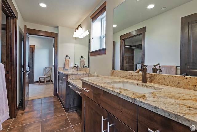 1375 E Lasso Trl, Hideout, UT 84036 - bathroom featuring vanity, tile patterned floors, and walk in shower