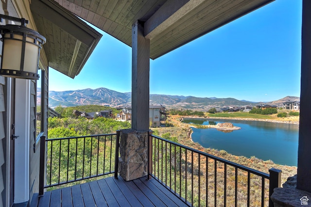 1375 E Lasso Trl, Hideout, UT 84036 - wooden deck featuring a water and mountain view