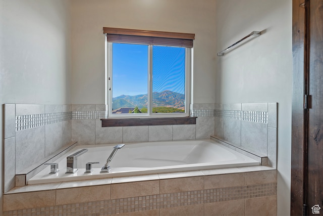 1375 E Lasso Trl, Hideout, UT 84036 - bathroom with a mountain view and tiled bath