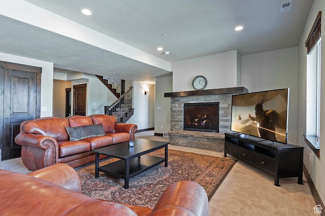 1375 E Lasso Trl, Hideout, UT 84036 - living room featuring carpet flooring and a fireplace