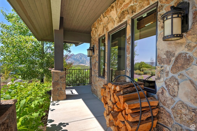 1375 E Lasso Trl, Hideout, UT 84036 - view of patio featuring a mountain view and a porch