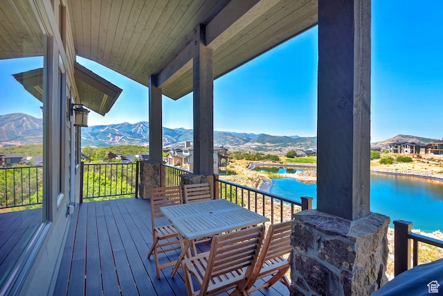 1375 E Lasso Trl, Hideout, UT 84036 - deck featuring a water and mountain view
