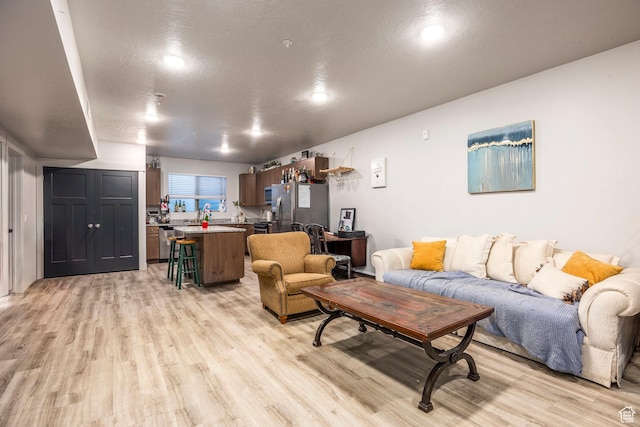 67 E 500 S Unit B102, Heber City, UT 84032 - living room featuring light wood-style floors and a textured ceiling