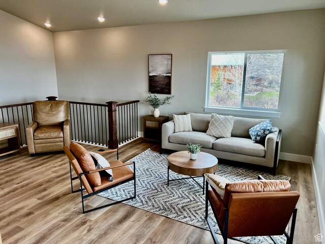 24 Marmot Ct, Fish Haven, ID 83287 - living room with baseboards, recessed lighting, and wood finished floors