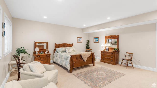 5210 Skyline Pkwy, Ogden, UT 84403 - bedroom with baseboards, light colored carpet, and recessed lighting