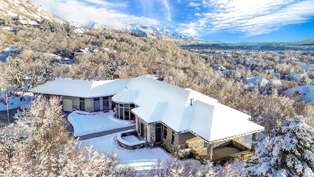 5210 Skyline Pkwy, Ogden, UT 84403 - snowy aerial view with a mountain view