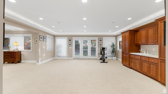 5210 Skyline Pkwy, Ogden, UT 84403 - workout area with light carpet, baseboards, and recessed lighting