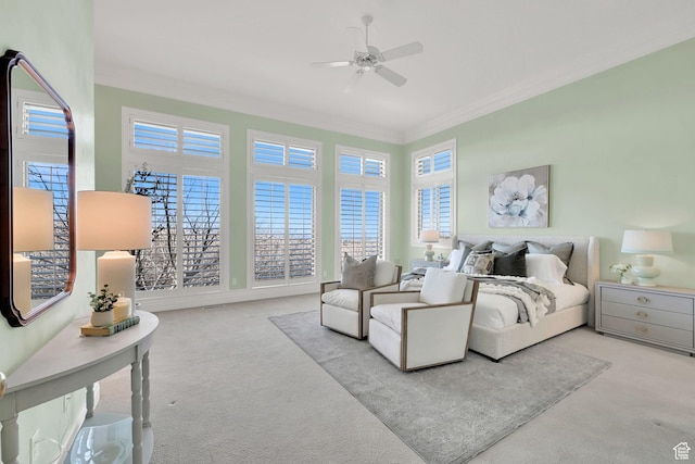 5210 Skyline Pkwy, Ogden, UT 84403 - carpeted bedroom featuring ornamental molding and a ceiling fan