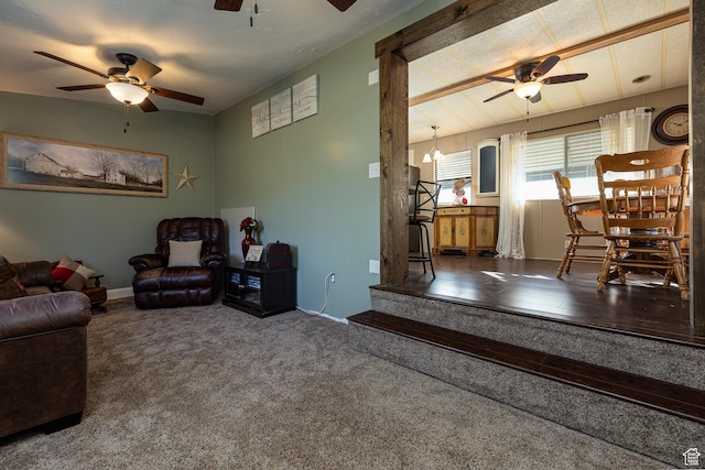 325 S Main St, Glendale, UT 84729 - carpeted living area featuring ceiling fan