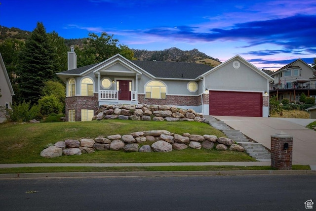 232 Bugle Way, Providence, UT 84332 - single story home featuring driveway, a chimney, a garage, and a lawn