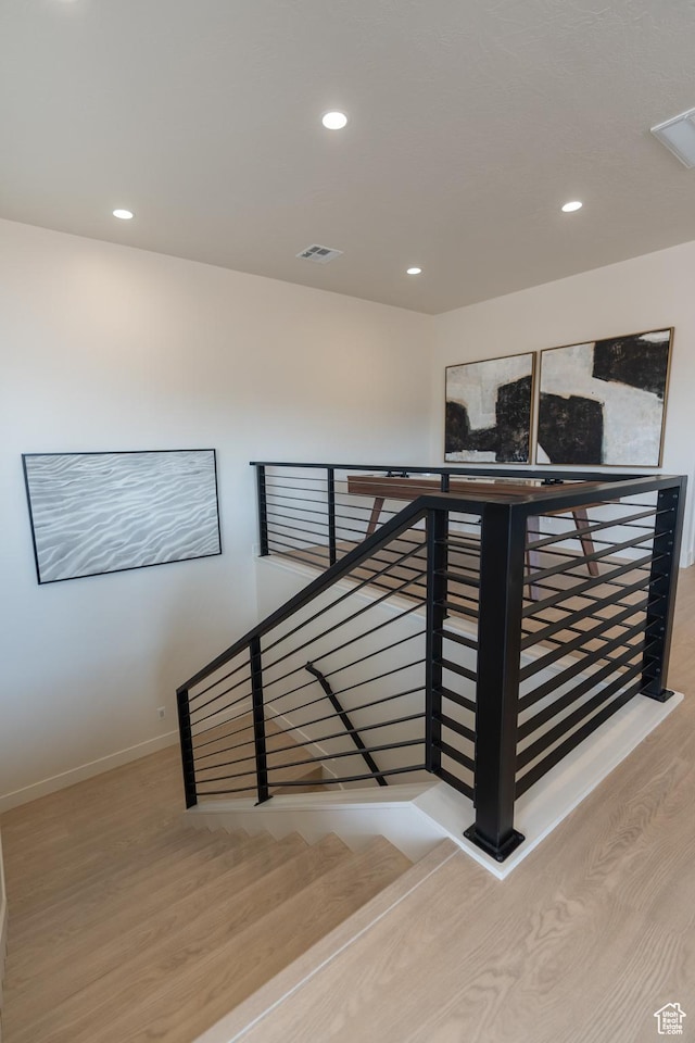 5394 S Aquamarine Ln, St George, UT 84790 - stairs with wood-type flooring
