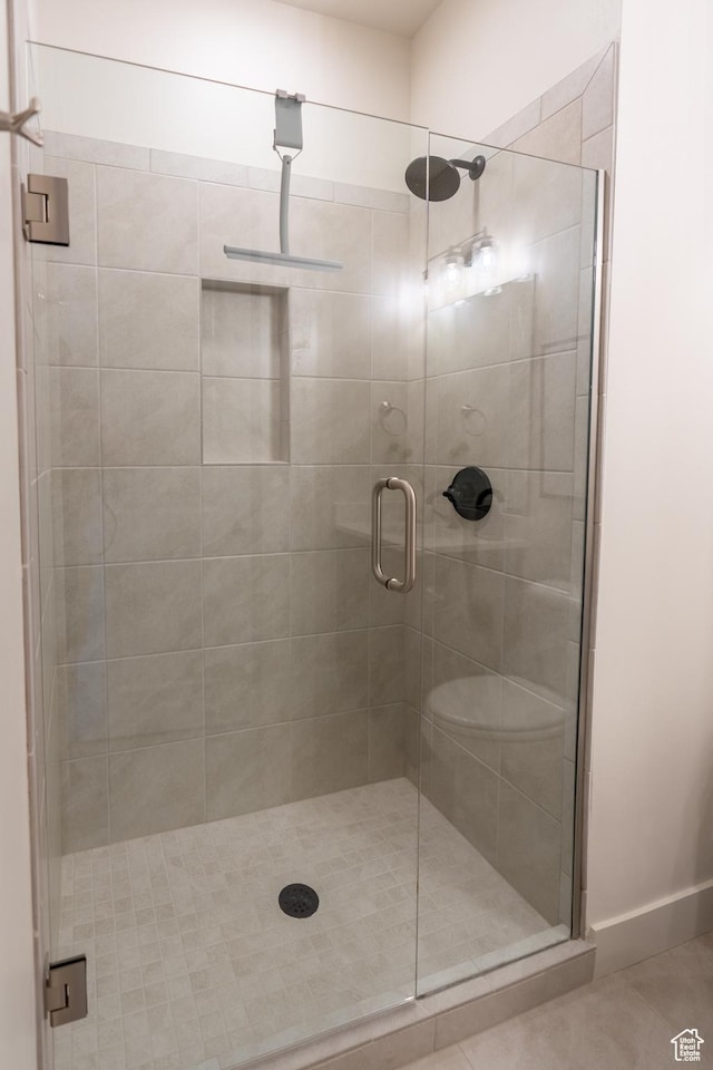 5394 S Aquamarine Ln, St George, UT 84790 - bathroom with tile patterned flooring and walk in shower