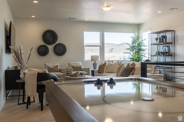 5394 S Aquamarine Ln, St George, UT 84790 - living room with a mountain view and light hardwood / wood-style floors