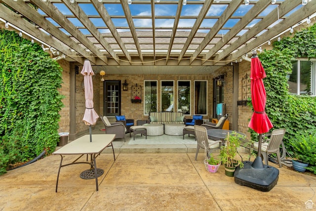 2768 W Country Classic Dr, Bluffdale, UT 84065 - view of patio / terrace with an outdoor hangout area and a pergola