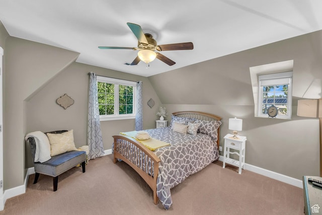 2218 W 2575 N, Cedar City, UT 84721 - bedroom featuring carpet floors, baseboards, a ceiling fan, and lofted ceiling