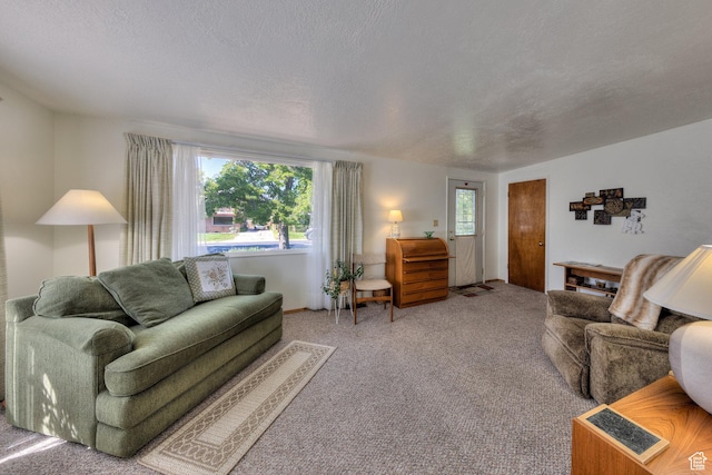 343 S Tusher St, Moab, UT 84532 - living room with light colored carpet and a textured ceiling