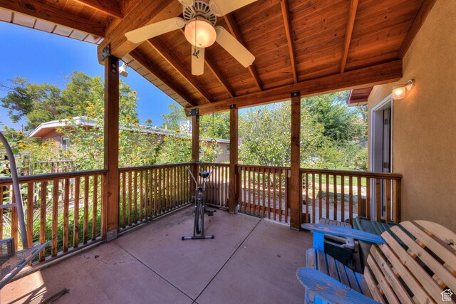 343 S Tusher St, Moab, UT 84532 - view of patio featuring ceiling fan