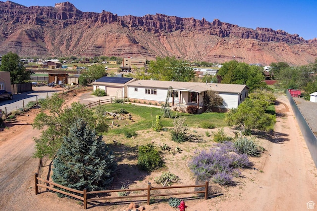 exterior space with a mountain view