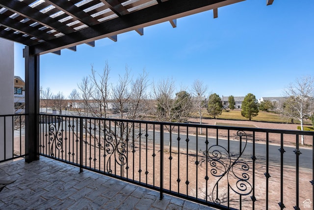 balcony with a pergola