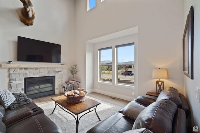 1806 S Summit Haven Dr Unit 1, Francis, UT 84036 - living area with wood finished floors, a wealth of natural light, and baseboards