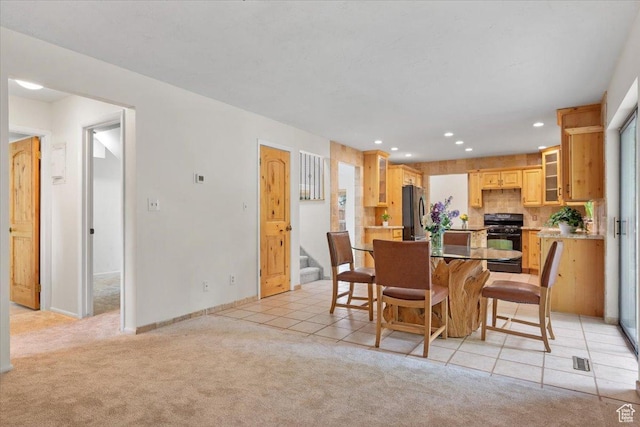 2328 W 300 N, Provo, UT 84601 - dining space with recessed lighting, light colored carpet, stairs, and baseboards