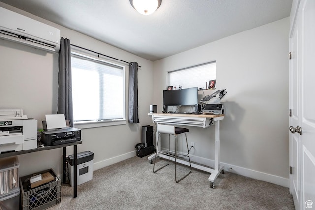 668 S 400 E, Clearfield, UT 84015 - home office featuring a wall mounted AC, carpet flooring, and baseboards