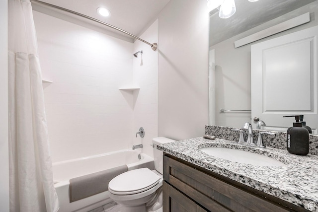 668 S 400 E, Clearfield, UT 84015 - bathroom featuring toilet, shower / bath combo, and vanity