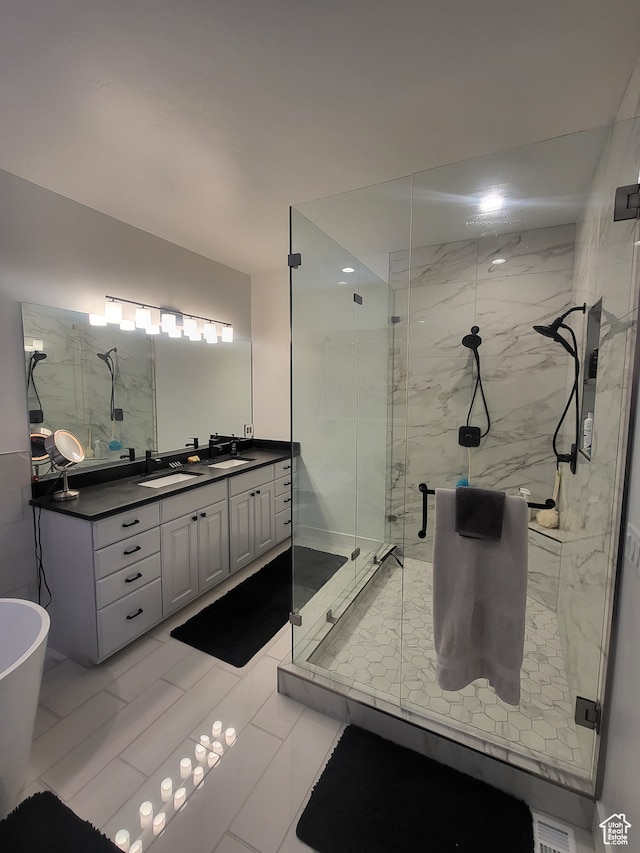 2580 E 279 S, Spanish Fork, UT 84660 - bathroom with vanity, separate shower and tub, and tile patterned floors
