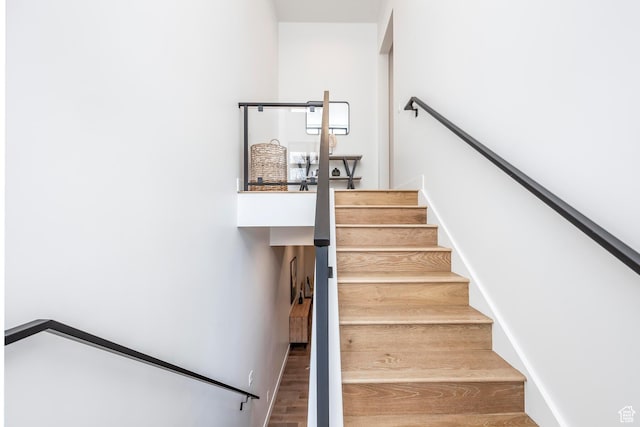 656 N E Capitol St, Salt Lake City, UT 84103 - stairs featuring wood finished floors