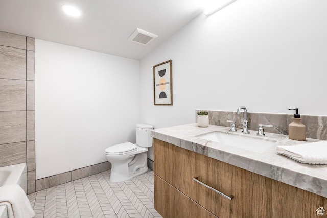 656 N E Capitol St, Salt Lake City, UT 84103 - full bath with vanity, a tub to relax in, and tile patterned floors