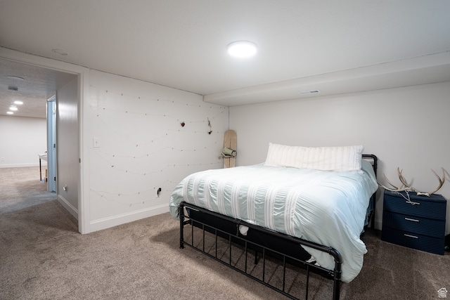 bedroom featuring carpet