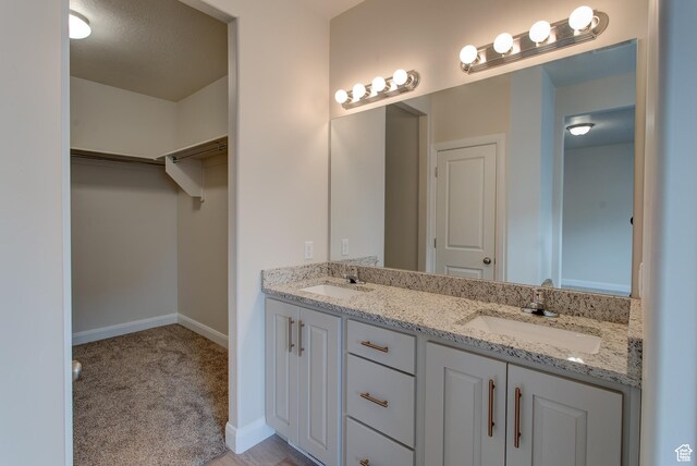 1641 S Windsong Dr Unit 371, Santaquin, UT 84655 - full bathroom featuring double vanity, a walk in closet, and baseboards