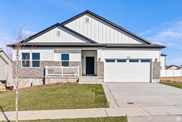 1781 S Windsong Dr Unit 384, Santaquin, UT 84655 - craftsman-style house with stone siding, board and batten siding, and driveway