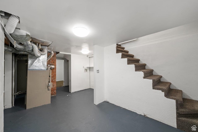 37 N Lakeview Dr, Clearfield, UT 84015 - finished below grade area featuring heating unit and stairs