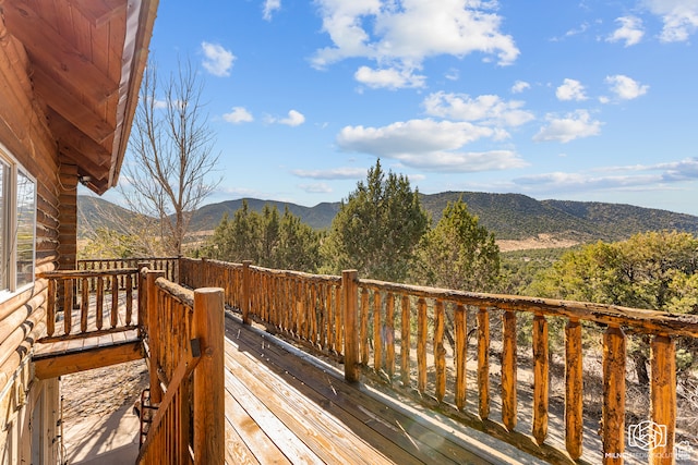 4245 S Artifact Dr, Cedar City, UT 84720 - wooden terrace featuring a mountain view