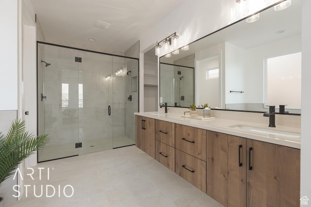627 S 1800 W, Hurricane, UT 84737 - bathroom with an enclosed shower, vanity, and tile patterned floors